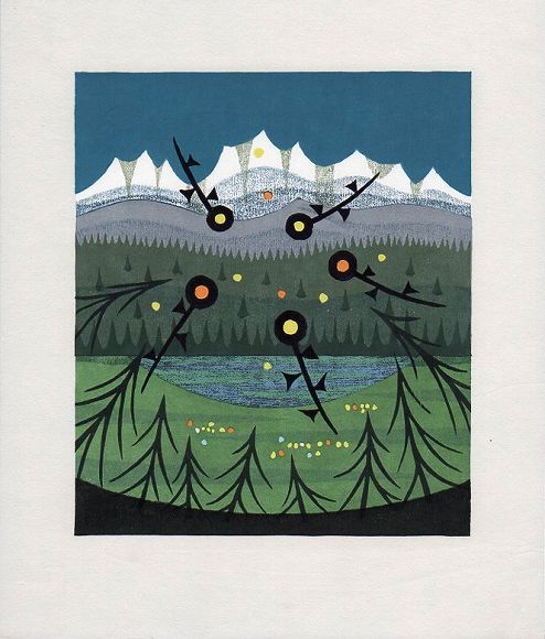 大谷一良 木版画 「眞昼の刻」 1995年作 マット済み